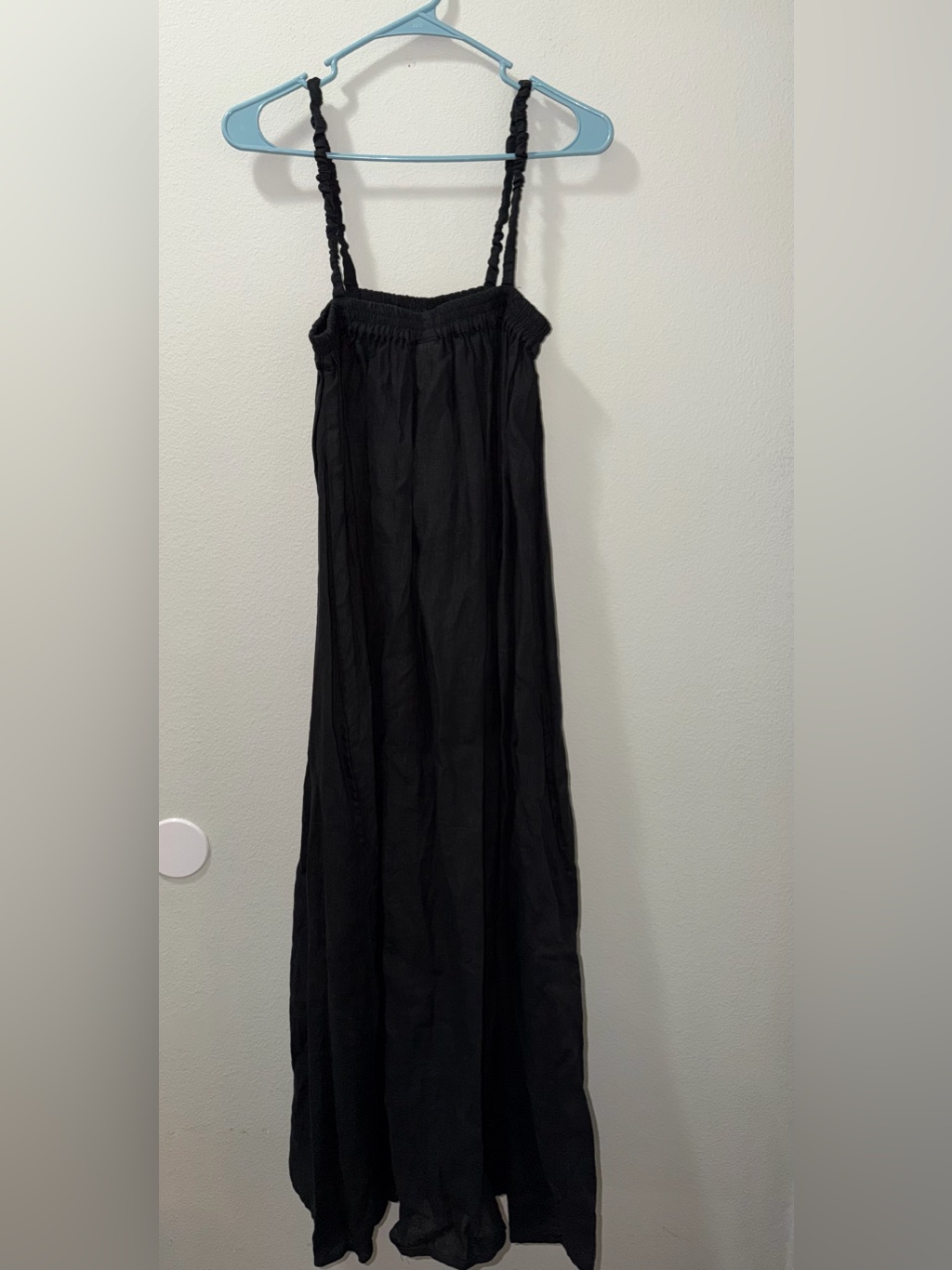 Deiji Studios The Box Pleat Dress 100% Linen Full Length Xs Black Quiet Luxury — image 4 of 8